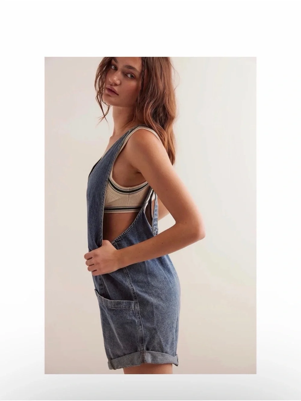 We The Free High Roller Denim Shortall in Zaza Blue Large - Picture 2 of 4